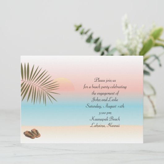 Uitnodiging van Tropische Partij (Staand voorkant)