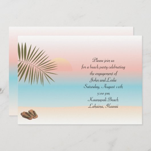 Uitnodiging van Tropische Partij (Voorkant / Achterkant)