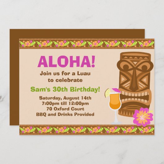 Uitnodiging van Tropische Partij (Voorkant / Achterkant)