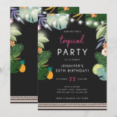 Uitnodiging van Tropische Partij Luau Aloha Pink B (Voorkant / Achterkant)