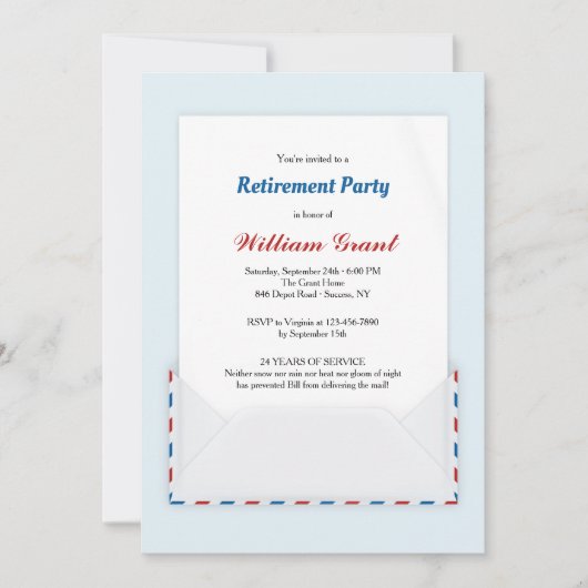 Uitnodiging van US Mail Retirement Party (Voorkant)