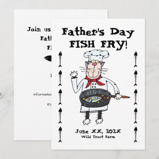 Uitnodiging van vaderdag (Voorkant / Achterkant)