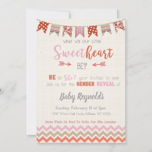 Uitnodiging van valentijn om Baby van mannen en vr (Voorkant)