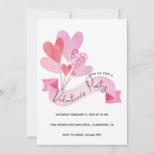 Uitnodiging van valentijnse partij (Voorkant)