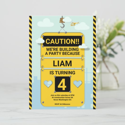 Uitnodiging van verjaardagsfeestjes, constructie (Staand voorkant)