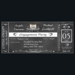 Uitnodiging van vervoersbewijzen van de partij Cha<br><div class="desc">Deze uitnodiging voor een verlofpartij is de perfecte combinatie van het trendy chalkboard ontwerp met de trendende uitnodiging voor een bruiloft in de vorm van een ticket. De prachtige typografie maakt deze verlofpartijuitnodiging bijzonder en uniek. Romantisch, chic en oh zo populair. Deze uitnodiging voor een verlofpartij zal een hit zijn...</div>