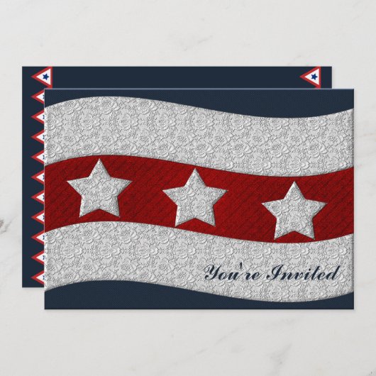 Uitnodiging van vierde juli (Voorkant / Achterkant)