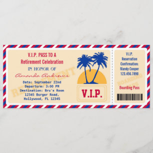 Uitnodiging van VIP Ticket Retirement Party