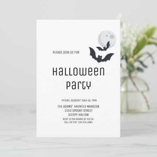 Uitnodiging van volwassen Halloween-partij (Staand voorkant)