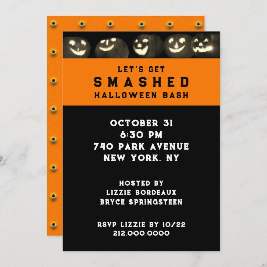 Uitnodiging van volwassen Halloween-partij (Voorkant / Achterkant)