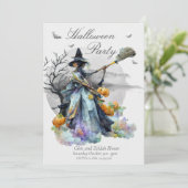 Uitnodiging van volwassen Halloween-partij (Staand voorkant)