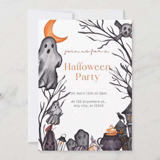 Uitnodiging van volwassen Halloween-partij (Voorkant)