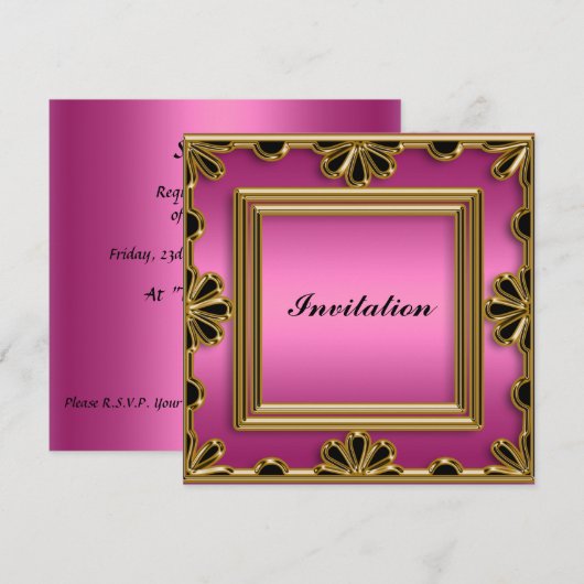 Uitnodiging van vrouwelijke legante Birthday Party (Voorkant / Achterkant)