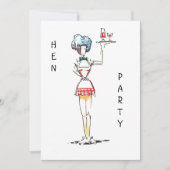 Uitnodiging van Waitress Hen Party (Voorkant)