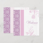 Uitnodiging van Walima - Roze - Islamitische bruil (Voorkant / Achterkant)