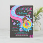 Uitnodiging van waterdag/poolpartij/meisje (Staand voorkant)