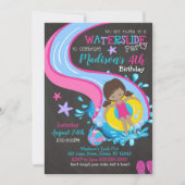 Uitnodiging van waterdag/poolpartij/meisje (Voorkant)