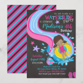 Uitnodiging van waterdag/poolpartij/meisje (Voorkant / Achterkant)