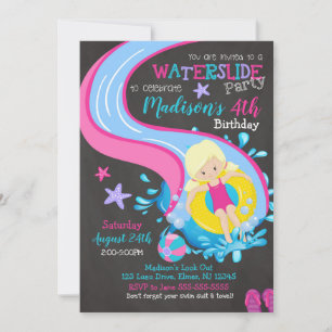 Uitnodiging van waterdag/poolpartij/meisje