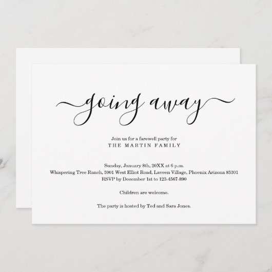 Uitnodiging van wegpartij (Voorkant / Achterkant)