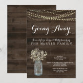 Uitnodiging van wegpartij | Rustic Babys Breath (Voorkant / Achterkant)