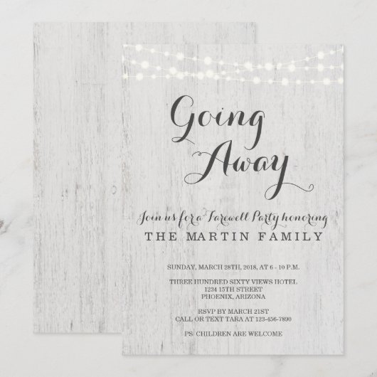 Uitnodiging van wegpartij | Rustic Romantic (Voorkant / Achterkant)