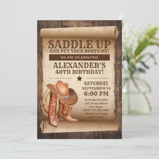 Uitnodiging van Westerne partij van het land (Staand voorkant)