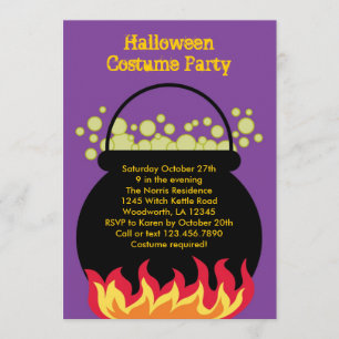 Uitnodiging van Witch Cauldron Halloween Party