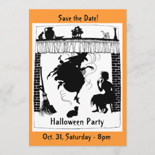Uitnodiging van Witchy Chimney Halloween Party