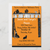 Uitnodiging van Witchy Chimney Halloween Party (Achterkant)