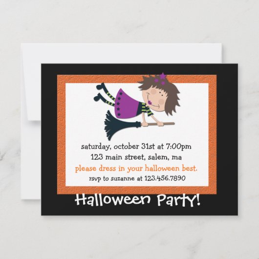 Uitnodiging van Witchy Halloween Party (Voorkant)