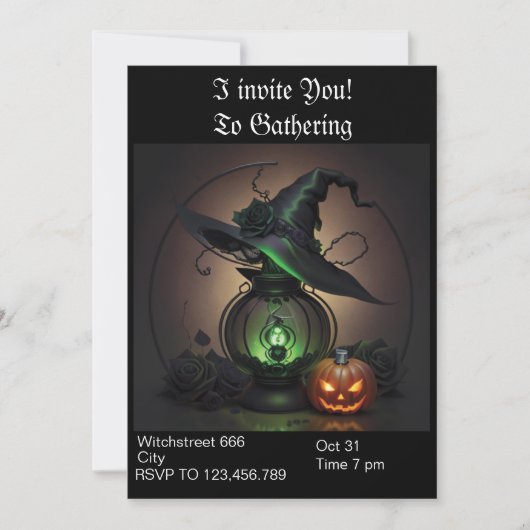 Uitnodiging van Witchy Halloween Party (Voorkant)