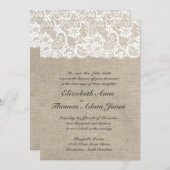 Uitnodiging van witte kant en van de bruiloft (Voorkant / Achterkant)