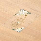 Uitnodiging van Witte Rozen voor Doopfeest (Laagn)