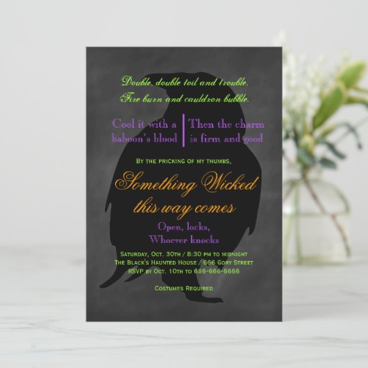 Uitnodiging van Wschad Raven Halloween (Staand voorkant)