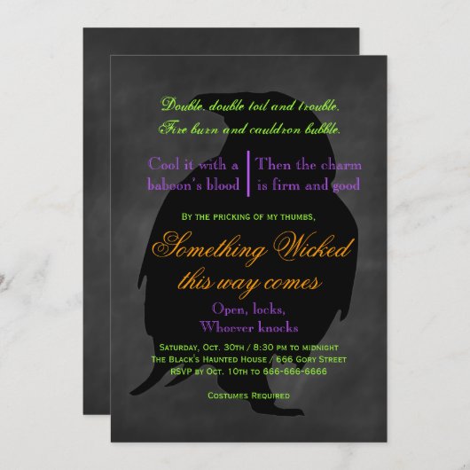 Uitnodiging van Wschad Raven Halloween (Voorkant / Achterkant)