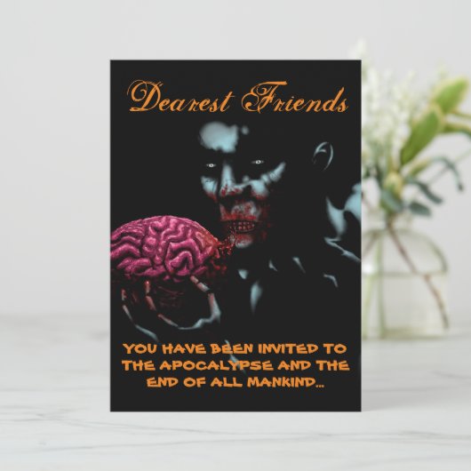 Uitnodiging van Zombie (Staand voorkant)