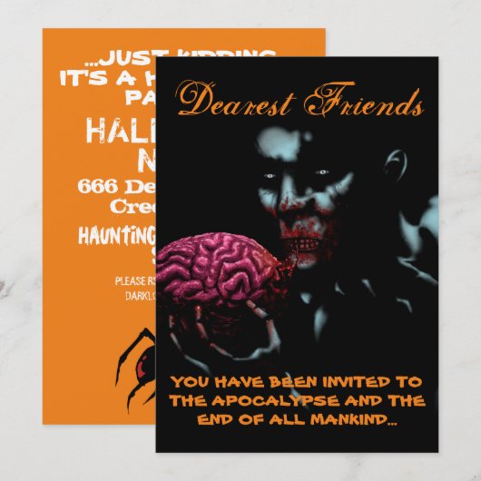 Uitnodiging van Zombie (Voorkant / Achterkant)