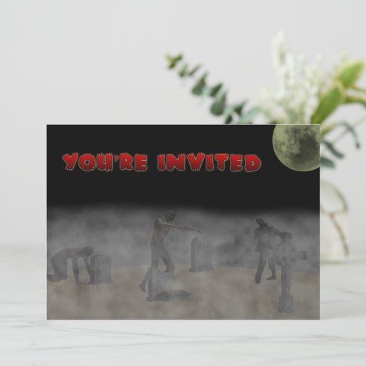 Uitnodiging van Zombie (Staand voorkant)