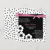 Uitnodiging van zwarte en witte poka (Voorkant / Achterkant)