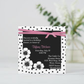 Uitnodiging van zwarte en witte poka (Staand voorkant)