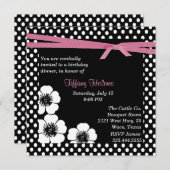 Uitnodiging van zwarte en witte poka (Voorkant / Achterkant)