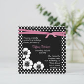 Uitnodiging van zwarte en witte poka (Staand voorkant)