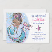 Uitnodiging van Zwarte Zeemeermin Birthday (Voorkant)