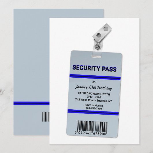 Uitnodiging veiligheids pas (Voorkant / Achterkant)