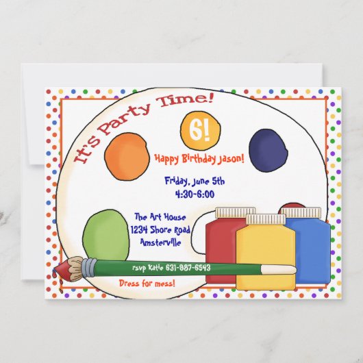 Uitnodiging verf (Voorkant)