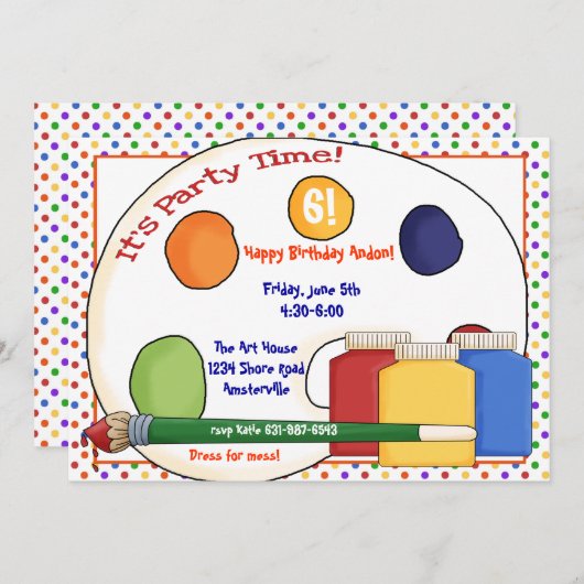 Uitnodiging verf (Voorkant / Achterkant)