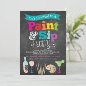 Uitnodiging verf- en Sip-verf- en wijnpartij (Staand voorkant)