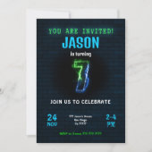 Uitnodiging verjaardag 7 jaar jongen (Voorkant)