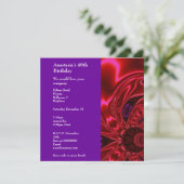 Uitnodiging Verjaardag Abstract Nepzijde Rood Paar (Staand voorkant)